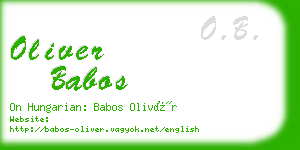oliver babos business card